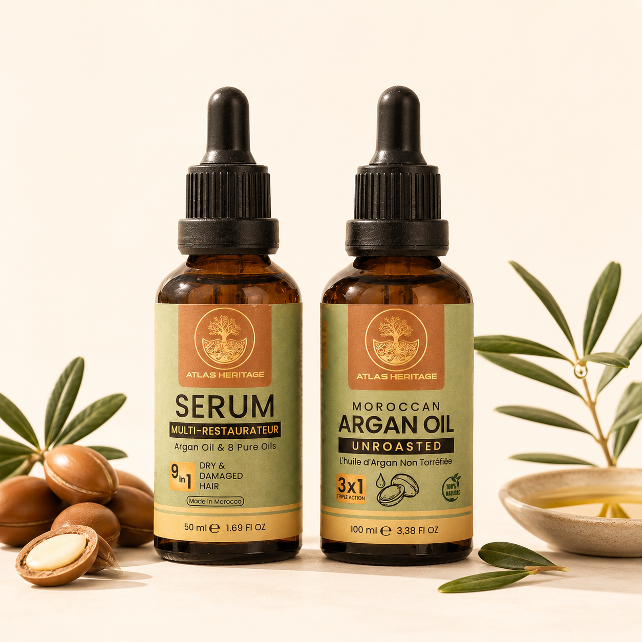 Atlas Heritage Essentials Moroccan argan oil and restorative serum